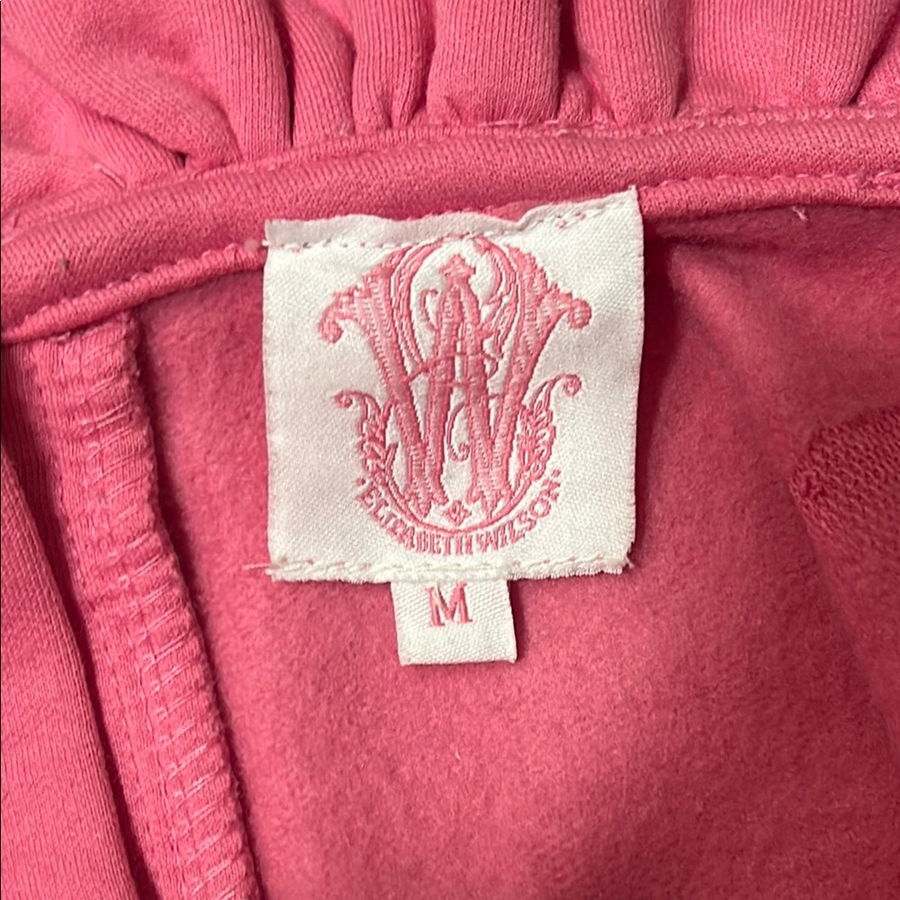 Women's Pink Ruffle Sleeve Sweatshirt Hoodie - Picture 2 of 5